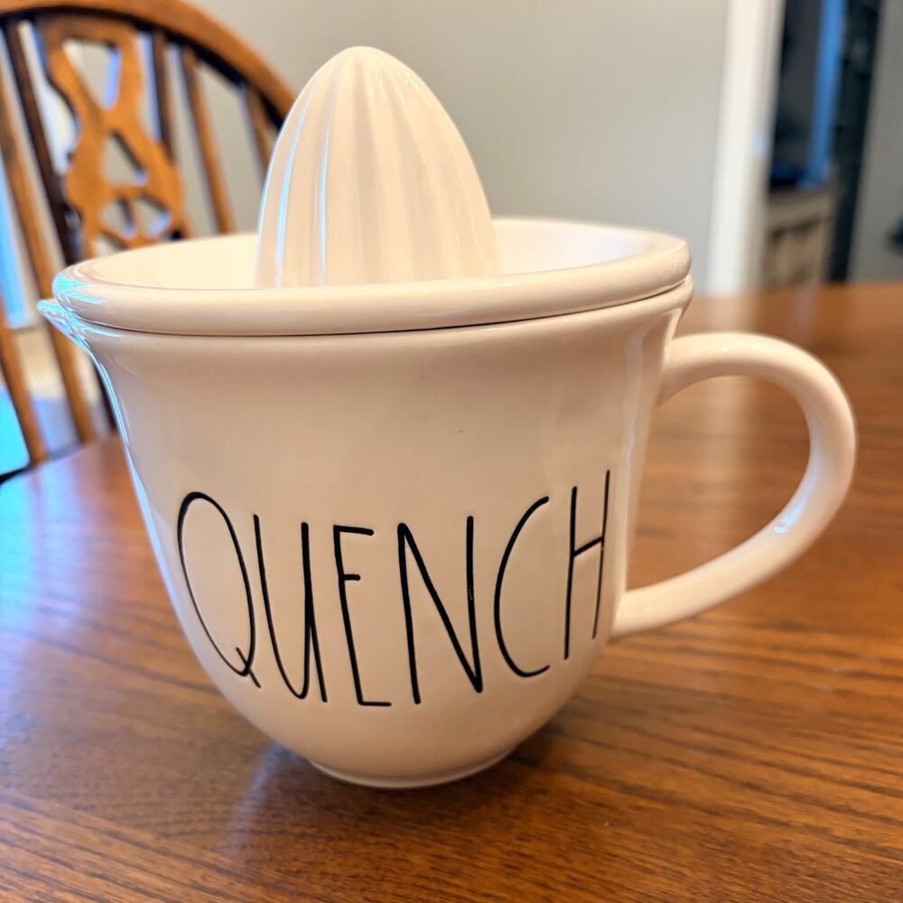 Rae Dunn by Magenta "QUENCH" Citrus Juicer Pouring Spout Cup with Handle